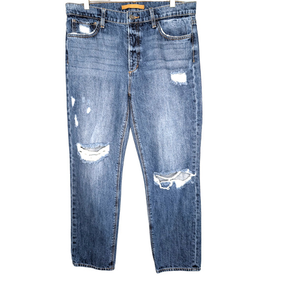 Joes Jeans Womens The Scout Mid Rise Slim Boyfriend Distressed Cropped Jeans 30 - Picture 2 of 9